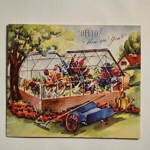 VINTAGE Greeting Card Get Well Garden Theme Spring 1803 C